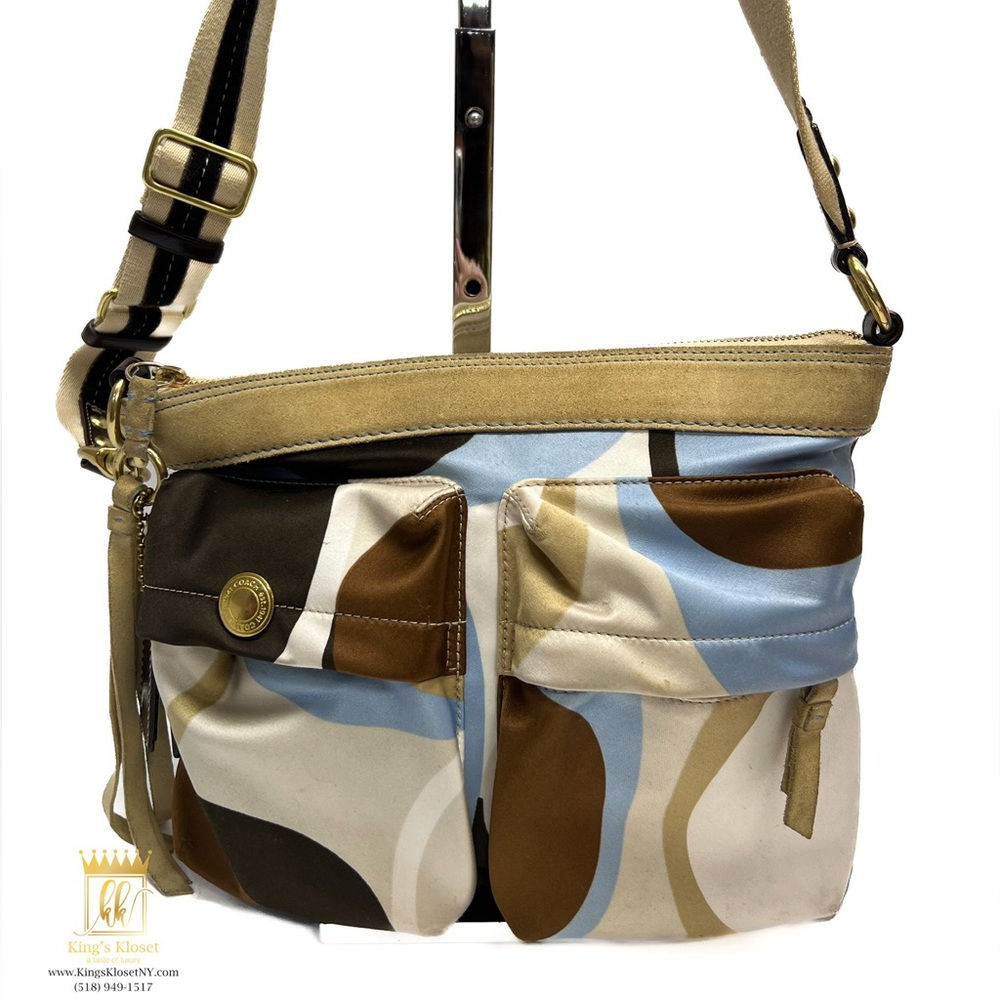 Vintage Coach scarf print crossbody bag - Picture 1 of 15